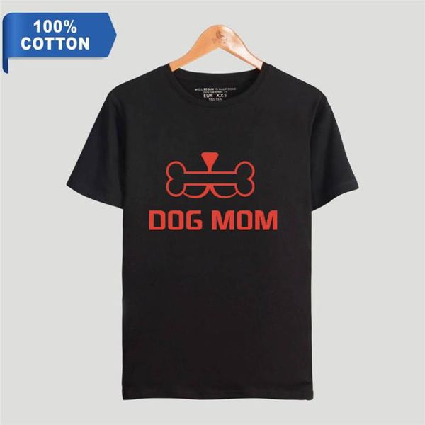 

dog mom letter printed лето дизайнер мужская тенниска моды crew neck женщин с коротким рукавом пара одежда, White;black