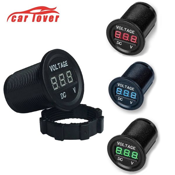 

new waterproof motorcycle boat car truck dc 12v 24v led voltmeter voltage meter universal car charger cigarette lighter socket
