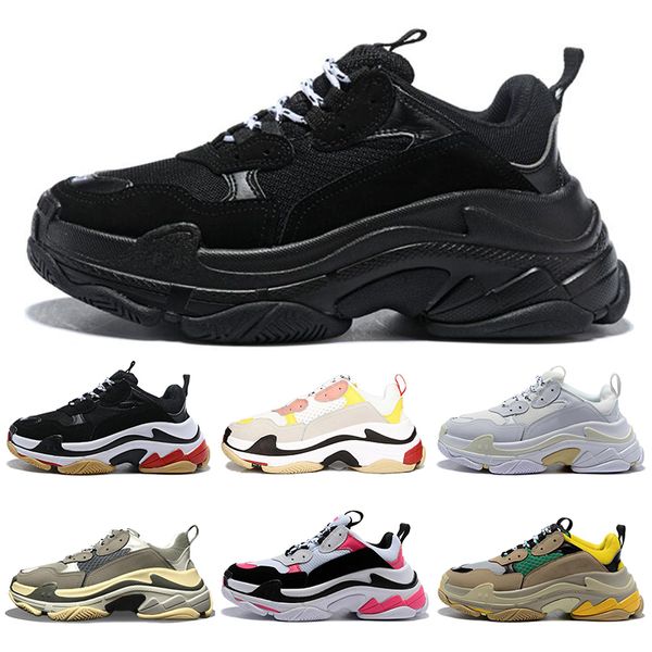

triple s casual shoes for men women paris 17fw black white pink mens trainers designer shoes chaussures sports sneakers 36-45