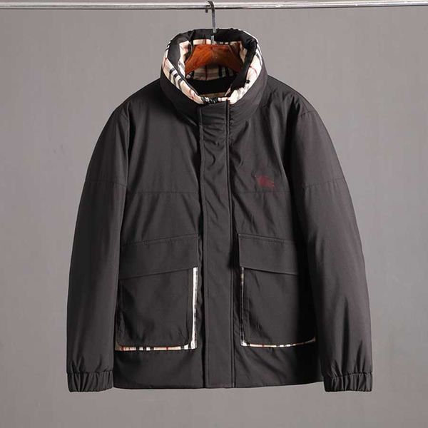 

бур мужчины куртка британского бренда ягодного дизайнера куртка высокого качество основных роскошные ткани толщина вниз куртка новая базовая, Black