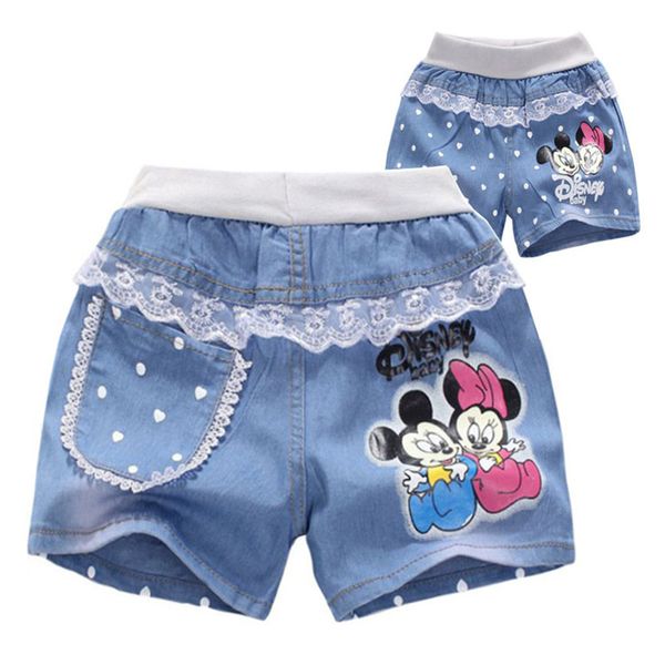 

new summer children's shorts baby boys girls jeans children cartoon trousers shorts pants retail 2-6 years old ing, Blue