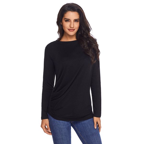 

ins shiying европейская и американская станция зима круглый вырез с длинным рукавом талии уникальный плиссированный дизайн xl женская футбол, White