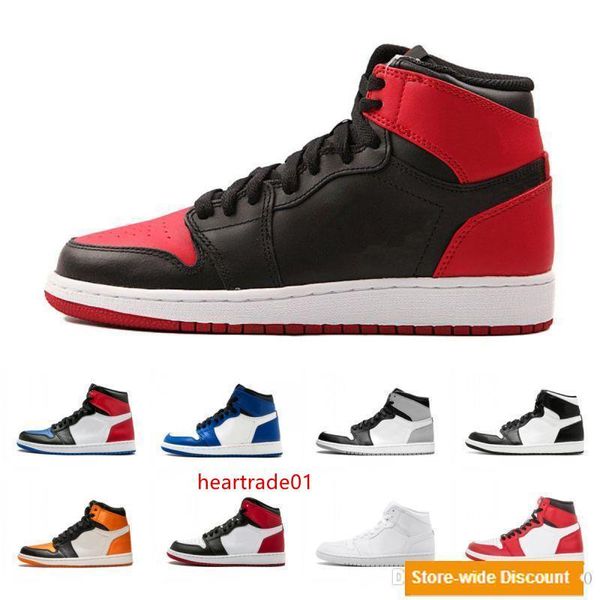 

new 1 og brand mens basketball shoes sneakers bred toe banned game royal mandarin duck trainers men sneakers