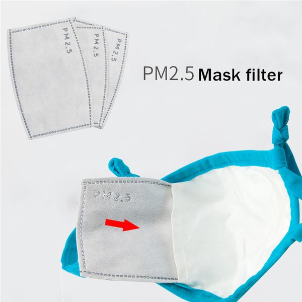

100pcs pm2.5 5 layers activated carbon insert face mask pollution protection filter mouth masks anti dust patch