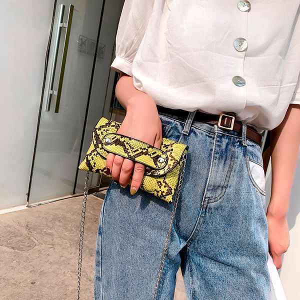 

chain bag woman serpentine wristlet money bag women punk belt purse 2019 zipper messenger crossbody shoulder sac a main