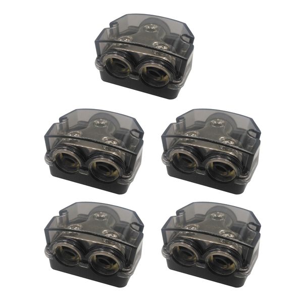 

5 pcs power splitter distribution block for car audio 2-way 1ga in 2ga out