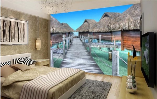 

пользовательские любого размера фото красивые пейзажи обои море 3d стерео фреска пейзаж обои фон стена