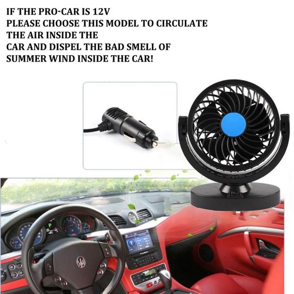 

12/24v double-headed car fan all-round portable car vehicle truck air fan adjustable cooler cooling accessories