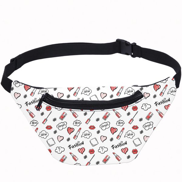

fashion 3d lips hip bag girls belt bag waterproof waist bags leisure women waist pack mini running fanny pack bolsa de cintura