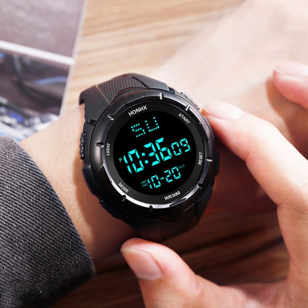 

fashion luxury mens digital led analog digital army sport watches date sport outdoor electronic watch clock reloj, Slivery;brown