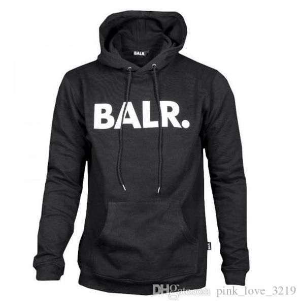 

2017 fleece balr casual hoodies sweatshirt cool hip pop pullover mens&women sportwear coat jogger tracksuit fashion, Black
