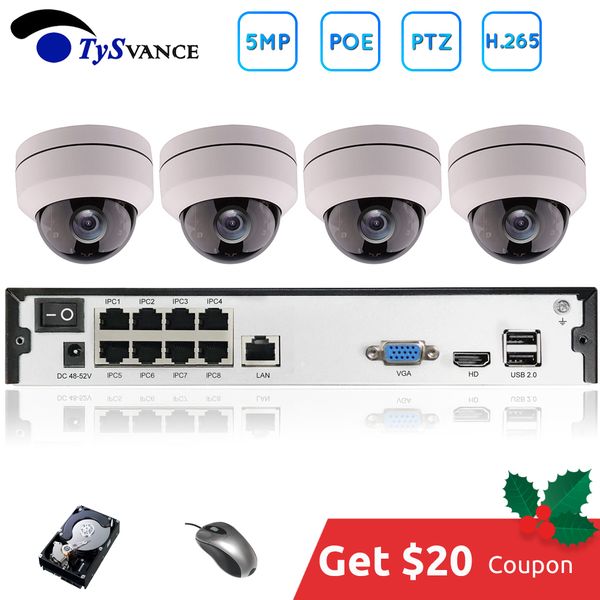 

4ch 5mp poe ptz system kit h.265 cctv security 8ch nvr indoor waterproof 2.8-12mm 4x optical zoom ip camera surveillance video