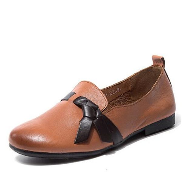

new mixed colors genuine leather shoes flat shoes female soft bottom comfort pregnant mother fashion casual, Black