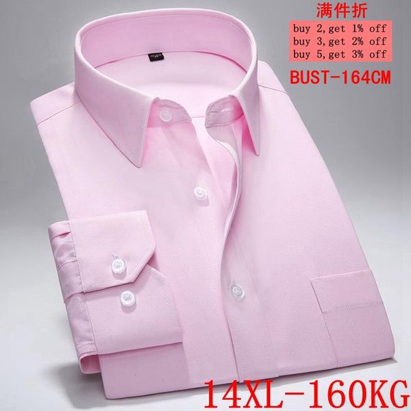 

men's large size 10xl 11xl 12xl 13xl14xl long sleeve twill lapel business casual office 12 color wedding shirt 6xl 7xl 8xl 9xl, White;black