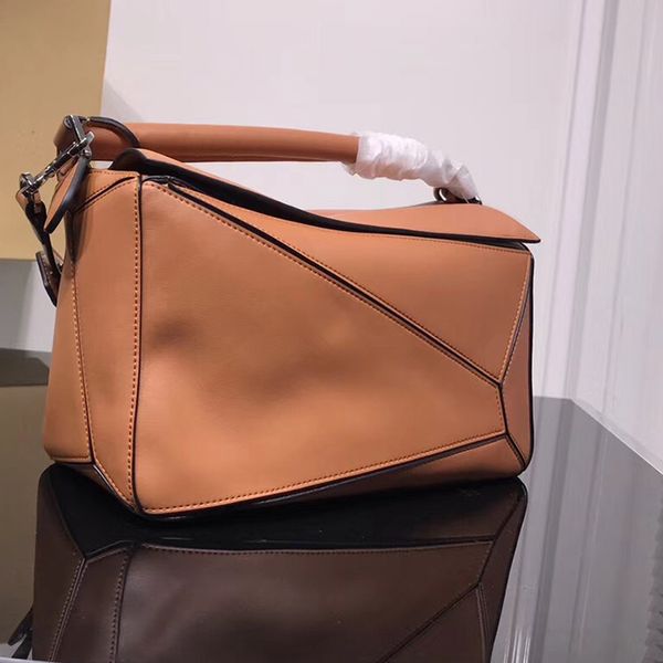 

2018 new tyle fa hion genuine leather puzzle bag women houlder bag geometric handbag evening bag