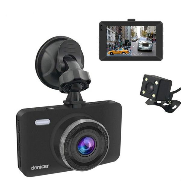 

denicer dash cam full hd 1080p registrar vehicle camera 3.0" screen car dvr camera dual lens with rear view auto video recorder