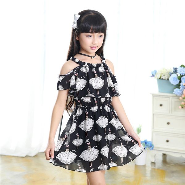 

children's clothing summer new chiffon suspenders dress 3 4 5 6 7 8 9 10 11 12 years old baby girl clothes girls dress, Red;yellow