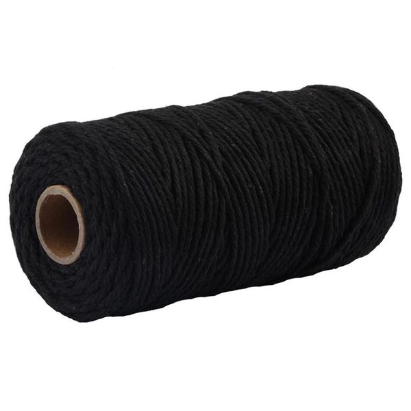 

3.5mm x 100m macrame cotton cord for wall hanging dream catcher craft string handmade home decorative supply home decoratio, Black;white