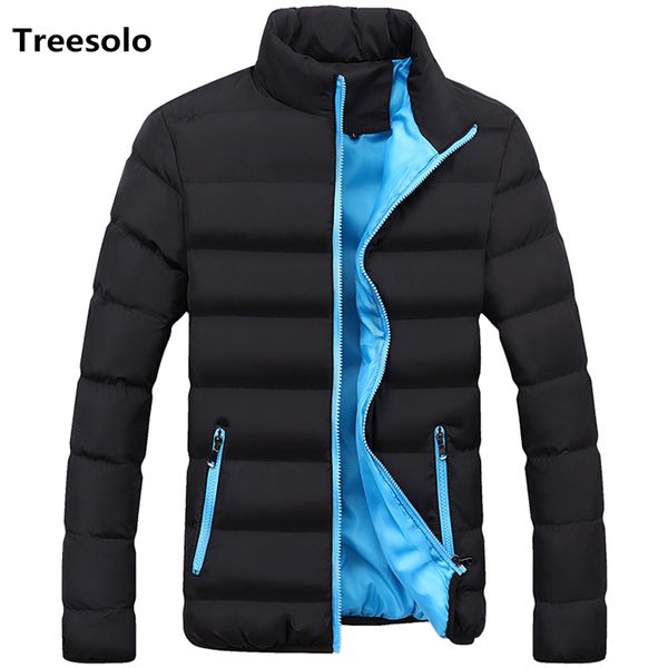 

stand collar coat men jackets thicken cotton parka man winter fashion jacket male solid thick jackets coats winter parkas 9999, Black
