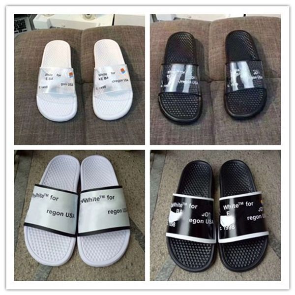 

men designer slipper gear bottoms mens women beach striped sandals causal non-slip summer scuffs huaraches slippers flip flops slipper shoes, Black