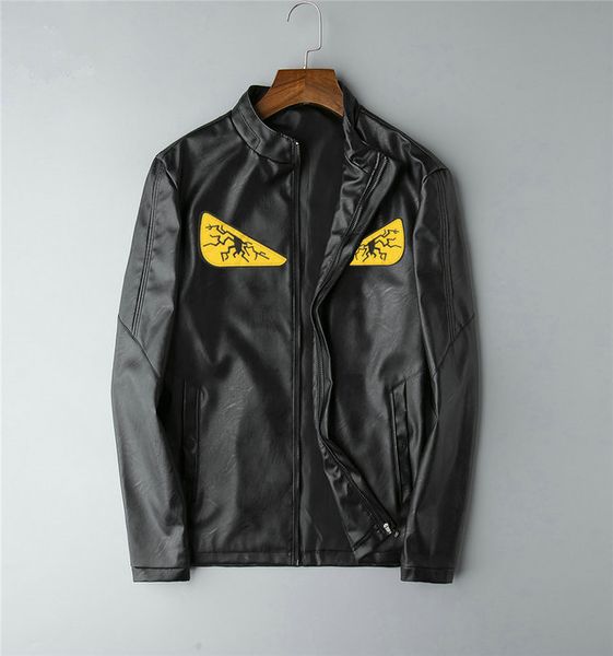 

2019 new men fashion female motorcycle coat faux leather biker jacket pokets oversize zipper streetwear male hip hop outwear size m-3xl, Black