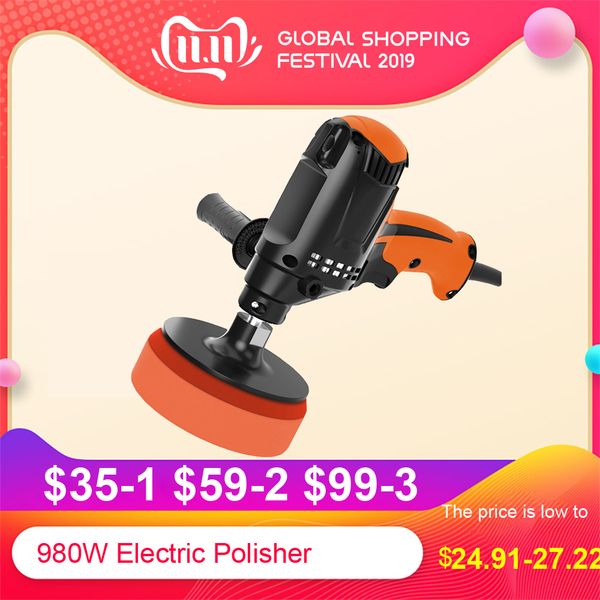 

980w multifunctional six gears adjustable speed car electric polisher waxing machine automobile furniture polishing tool