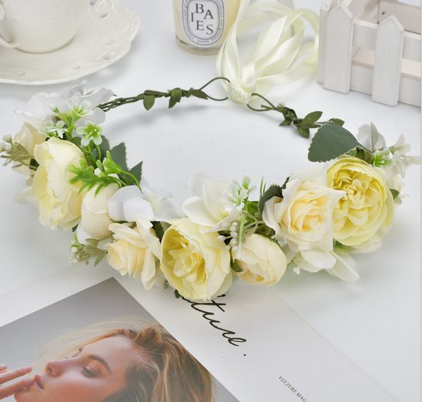 Children Flowers Crown Big Simulation Flowers Headband For Girls