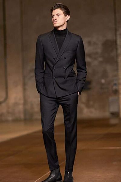 

tpsaade new 2020 men's clothing gd hair stylist modern business double breasted british suit frmal dress plus size costumes, White;black