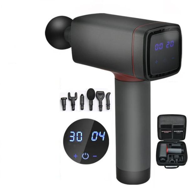 

massage gun for athletes, deep tissue percussion handheld muscle massage gun with 6 changable heads super quiet relieve pain