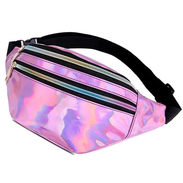 

phone pouch bag fashion waist bags fanny pack women geometric laser chest bag dropshipping chest belt female