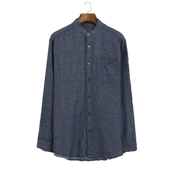 

2020 summer men shirt casual white shirt 100% linen long sleeve shirts slim brand clothing y2360, White;black