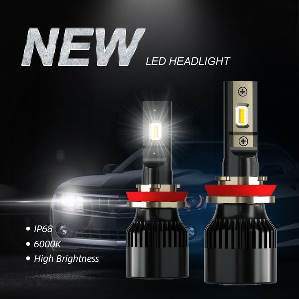 

1 pair car headlight waterproof led fog light bulbs 9005 60w 6000lm 6000k auto headlamp hb3 h10/9006 hb4/h1/h4/h7/h8 h9 h11