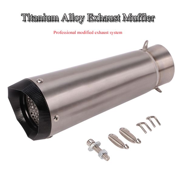 

61mm titanium alloy exhaust muffler tip pipe motorcycle universal exhaust pipe dirt bike escape modified for r1 cbr1000 s1000rr