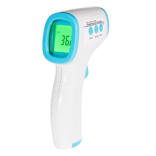 

1pcs infrared thermometer forehead ear non contact led backlight fever monitor abs material safe durable and practical blue