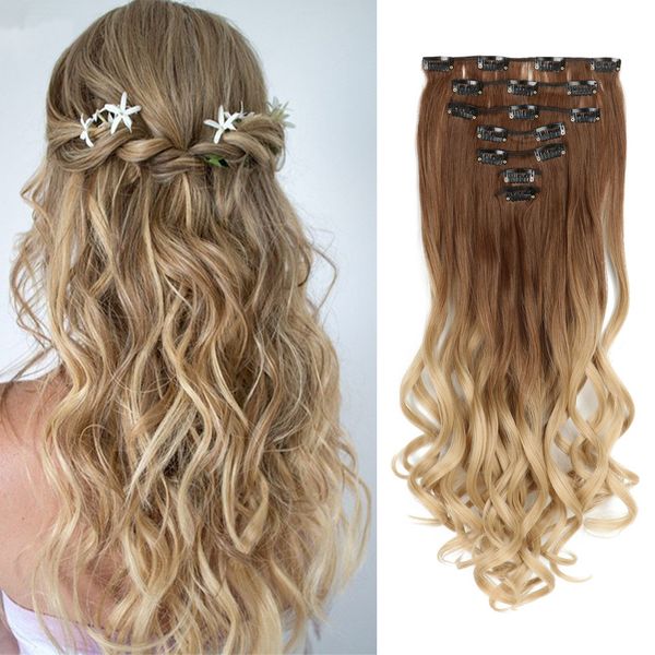 2019 22 Inch Thick Double Weft Full Head Clip In Hair Extensions