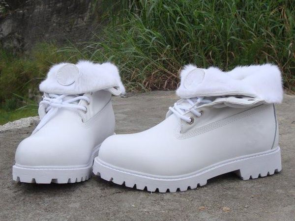 

selling classic mens work boots timber white warm wool roll lapel first layer cowhide outsole hiking and sport shoes