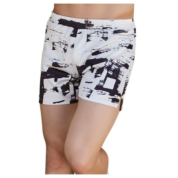 

мужская сыпучие шорты летние casual одежда для пляжа абстрактные печати пляж короткие штаны большой размер талии упругие шорты ## 5, White;black