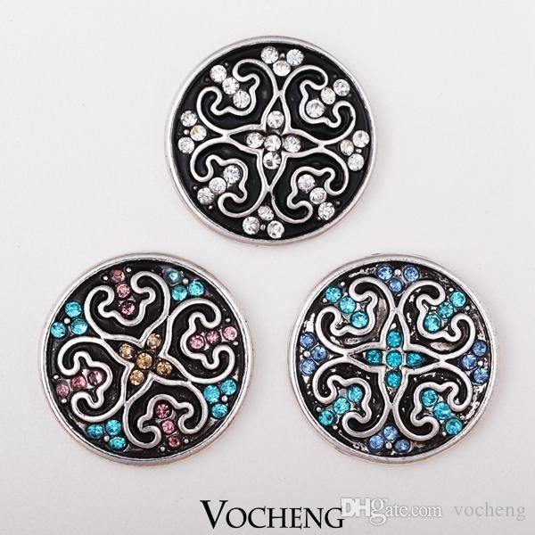 

vocheng noosa ginger snaps inlaid 4colors imitation platinum plated crystal fashion snap button jewelry accessories (vn-343