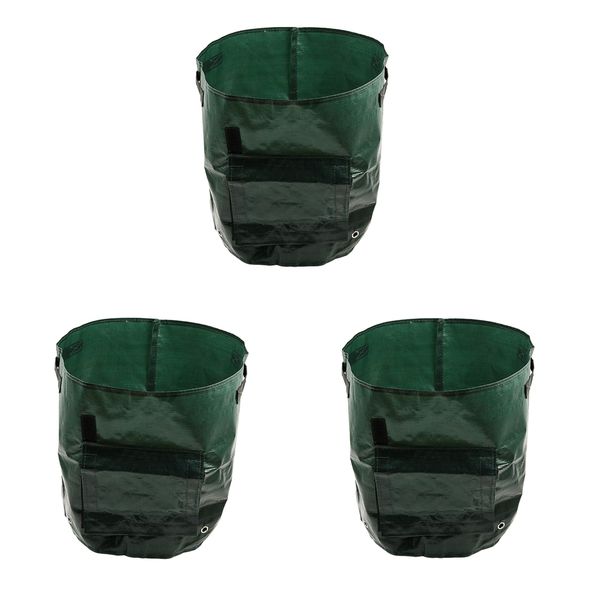 

3x garden plant potato grow bags with handles access flap 1/3/5 gallon
