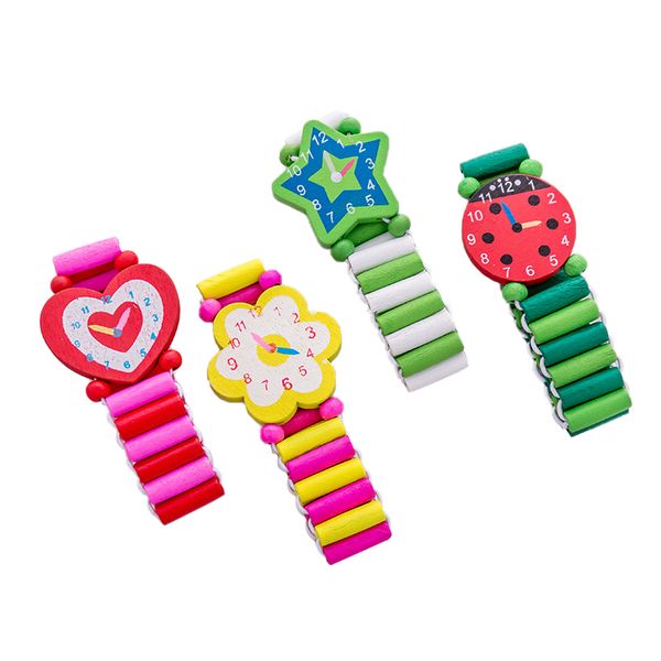 

children fashion watches cartoon boys girls wooden watch cute student handwear clock stationery presents crafts toys