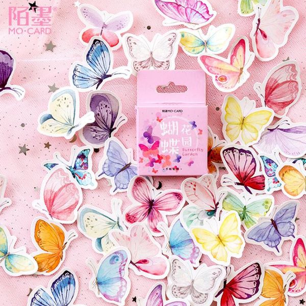 

46pcs/box journal butterfl mini paper stickers decoration diy album diary scrapbooking label sticker stationery