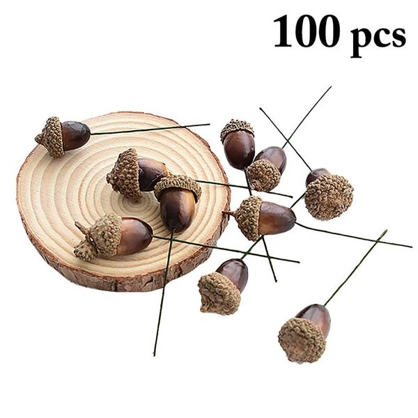 

100pcs acorns mini artificial fake foam fruits and vegetables berries flowers plant for home wedding christmas tree decoration