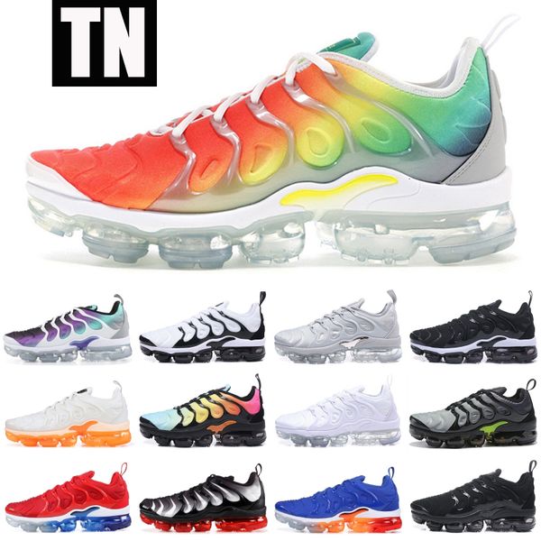 

2019 tn plus rainbow running shoes triple black grape tropical sunset p blue men women designer sport sneakers us 5.5-11