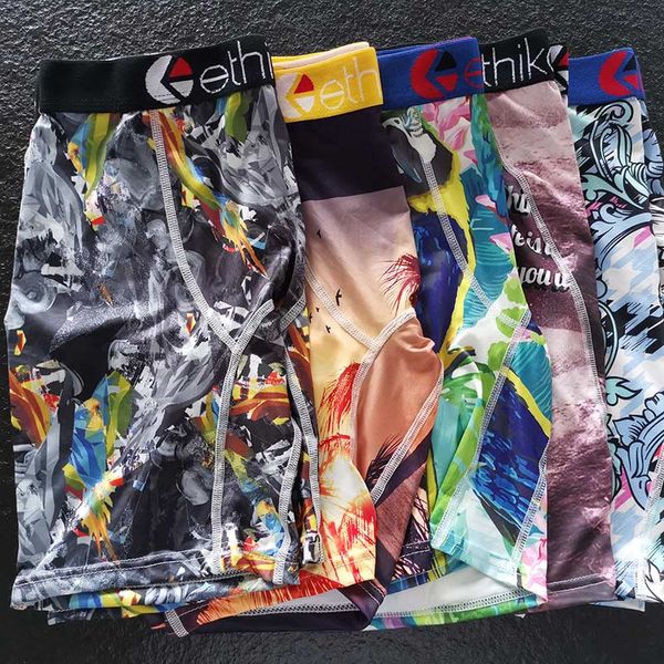 

in stocks mens boxers underwear designer breathable panties male designer boxer long shorts sport man tight underpants for men, White;black