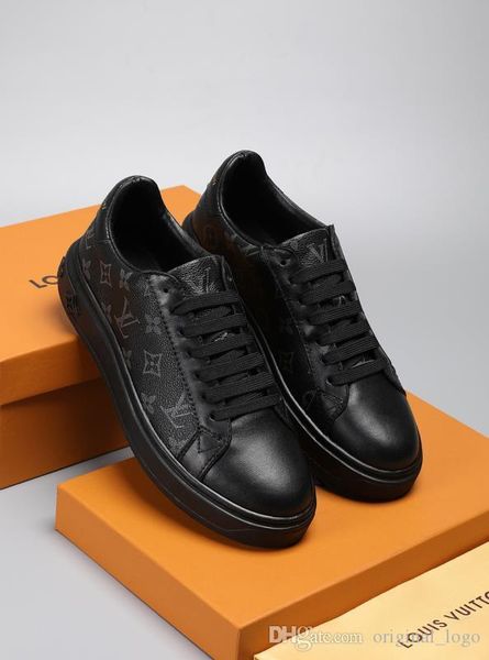 

8 louis vuitton gucci luxury men women casual leather walking sports trainer sneaker running shoes with box 74, Black