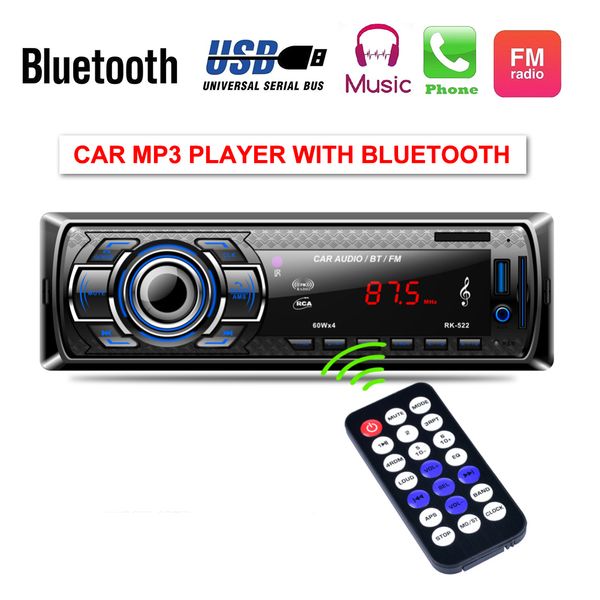 

12 в 4 * 60 вт автомобильный стерео bluetooth для беспроводной цифровой медиа в тире приемники usb / sd / mmc mp3-плеер fm-радио