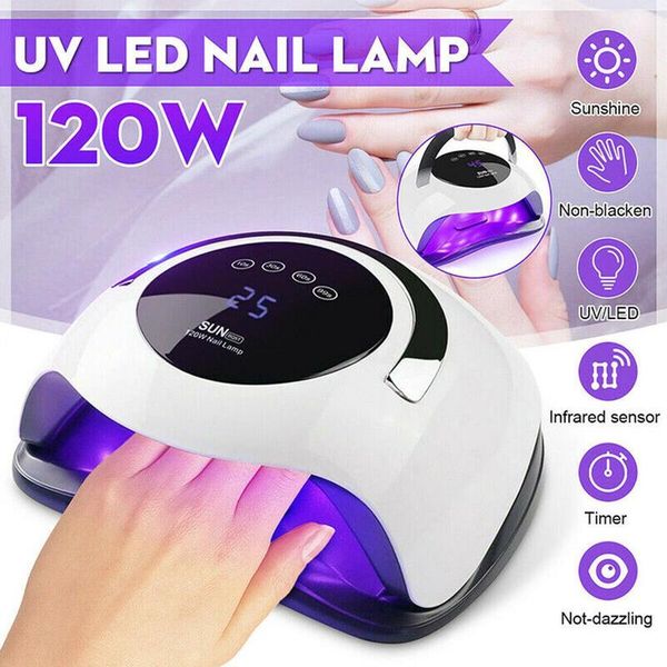 

120w nail lamp uv 36 led light auto dual light source uv/led lamp gel nail dryer