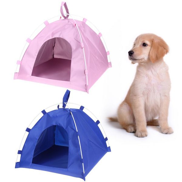 

pet tent dog cat oxford cloth fiber rod waterproof detachable folding sleeping bed mat puppy kitten summer outdoor travel suppli