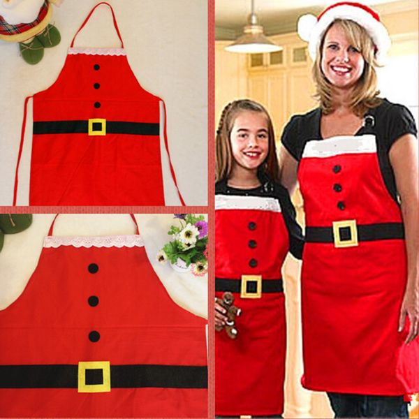 

cute cotton christmas santa claus apron navidad natal patterns funny women kids child chef cooking kitchen dinner aprons