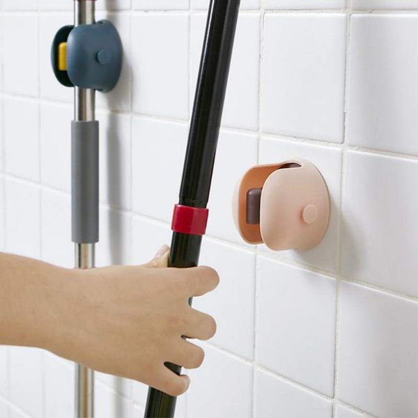 

multi-purpose hooks wall mounted mop organizer multifunction broom holder kitchen storage rack hanger